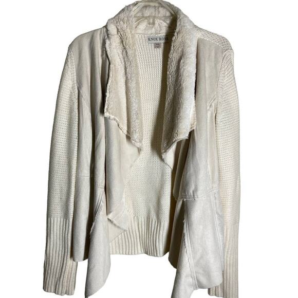 Knox Rose Beige Asymmetrical Open Cardigan - XXL - Picture 1 of 5